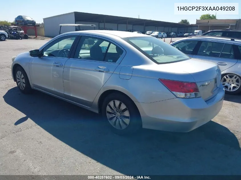 2010 Honda Accord 2.4 Lx VIN: 1HGCP2F3XAA049208 Lot: 40257602