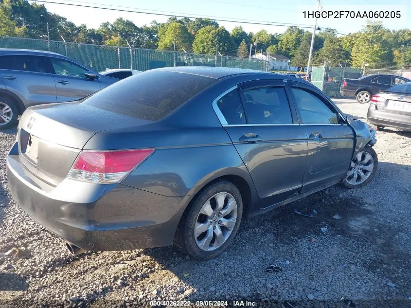 2010 Honda Accord 2.4 Ex VIN: 1HGCP2F70AA060205 Lot: 40262222