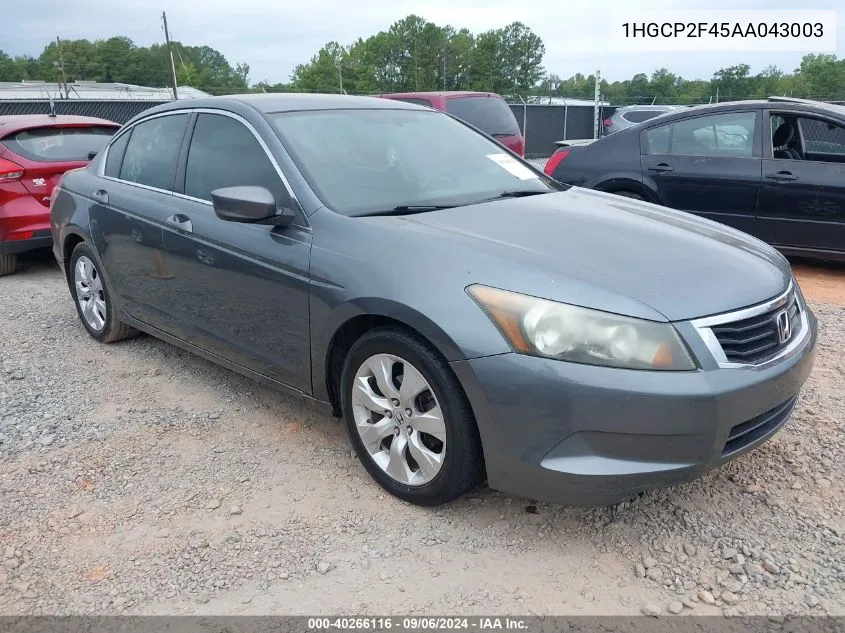 2010 Honda Accord 2.4 Lx-P VIN: 1HGCP2F45AA043003 Lot: 40266116