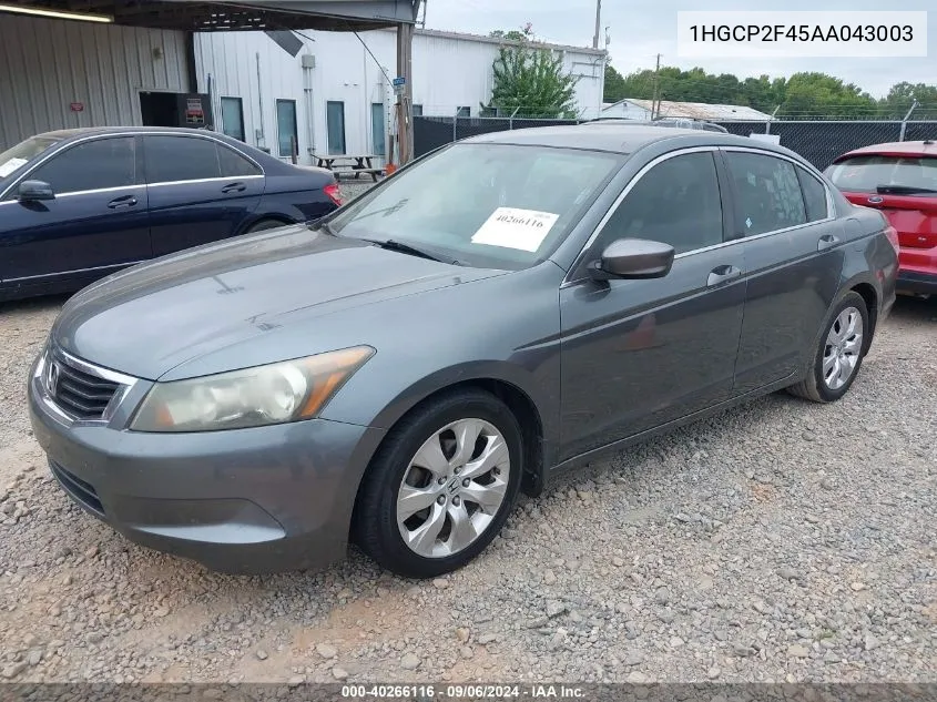 1HGCP2F45AA043003 2010 Honda Accord 2.4 Lx-P