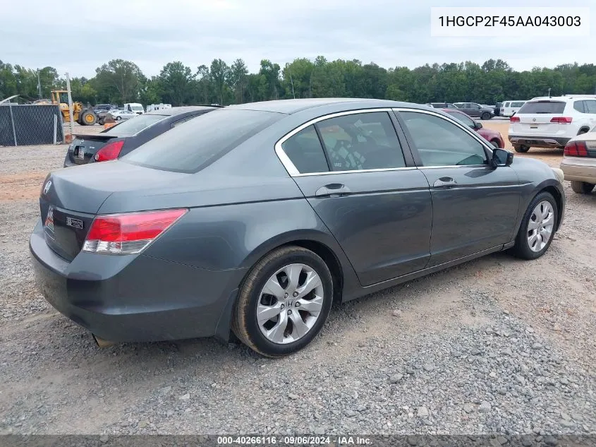 2010 Honda Accord 2.4 Lx-P VIN: 1HGCP2F45AA043003 Lot: 40266116