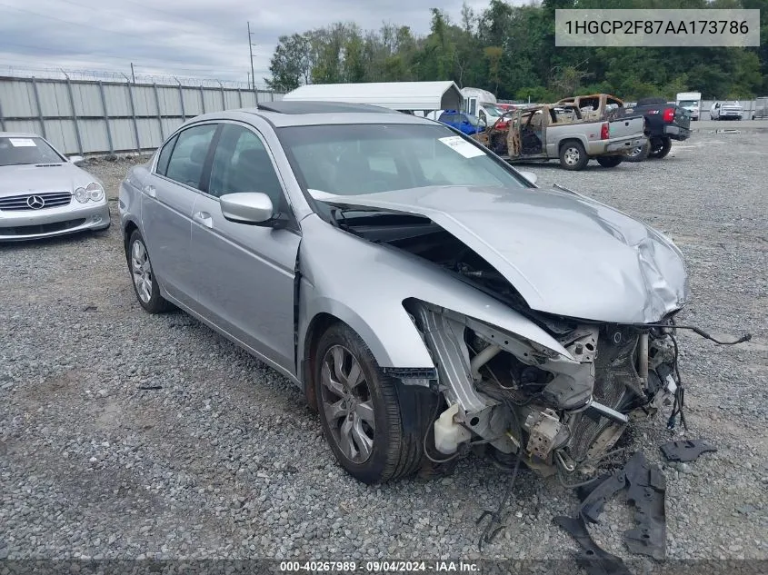 1HGCP2F87AA173786 2010 Honda Accord 2.4 Ex-L