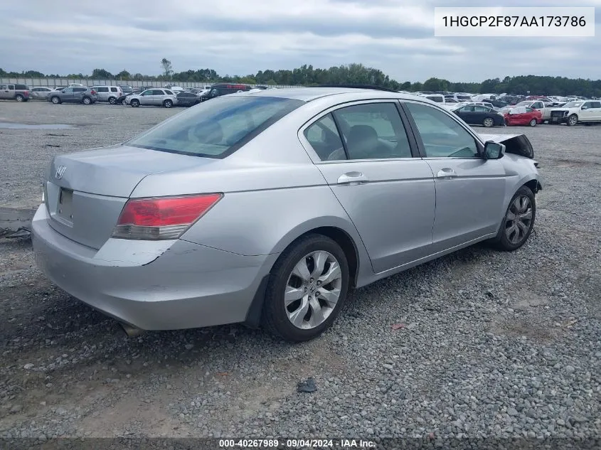 1HGCP2F87AA173786 2010 Honda Accord 2.4 Ex-L