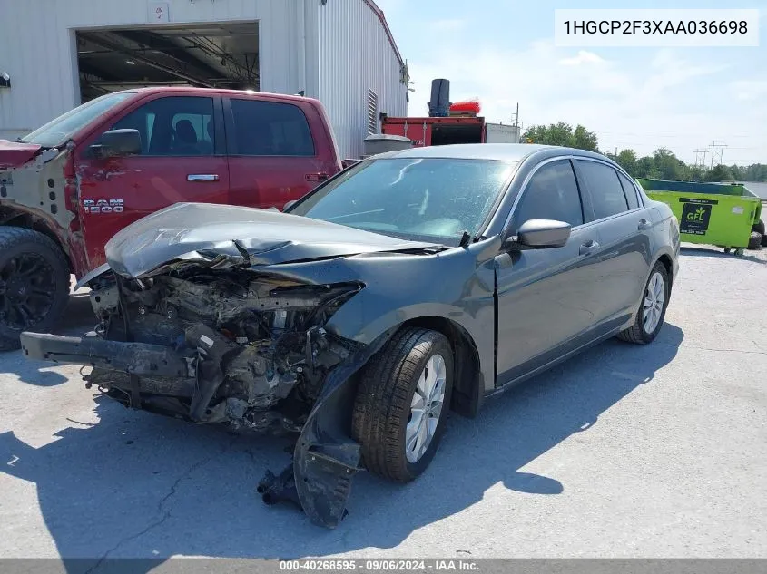 2010 Honda Accord 2.4 Lx VIN: 1HGCP2F3XAA036698 Lot: 40268595