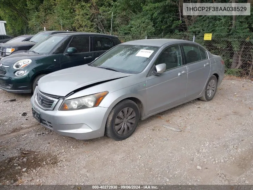 2010 Honda Accord 2.4 Lx VIN: 1HGCP2F38AA038529 Lot: 40272930