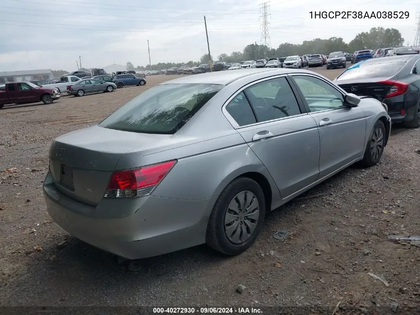 2010 Honda Accord 2.4 Lx VIN: 1HGCP2F38AA038529 Lot: 40272930