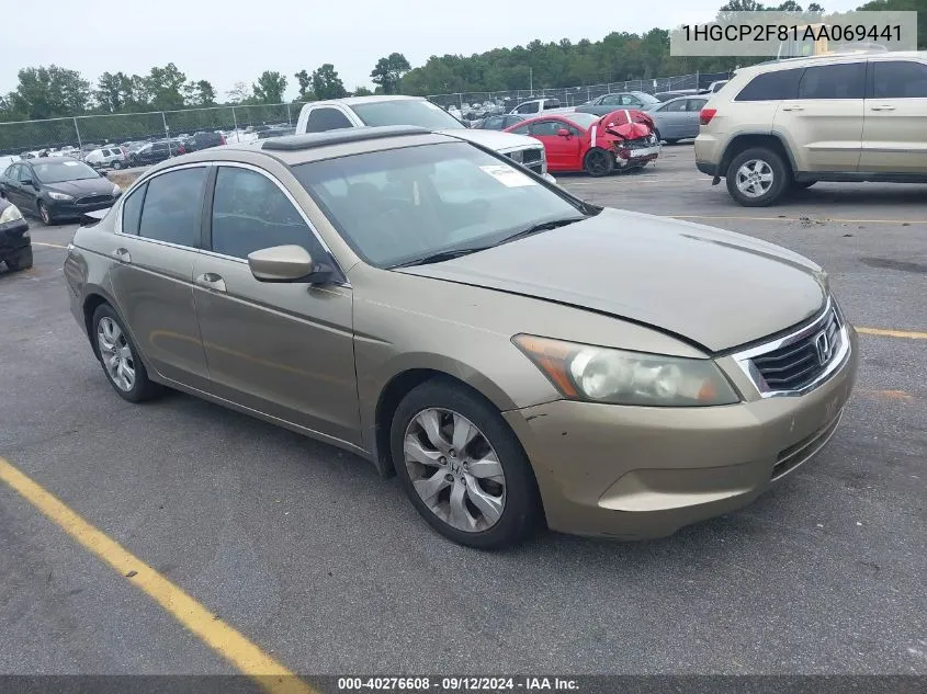 2010 Honda Accord Exl VIN: 1HGCP2F81AA069441 Lot: 40276608