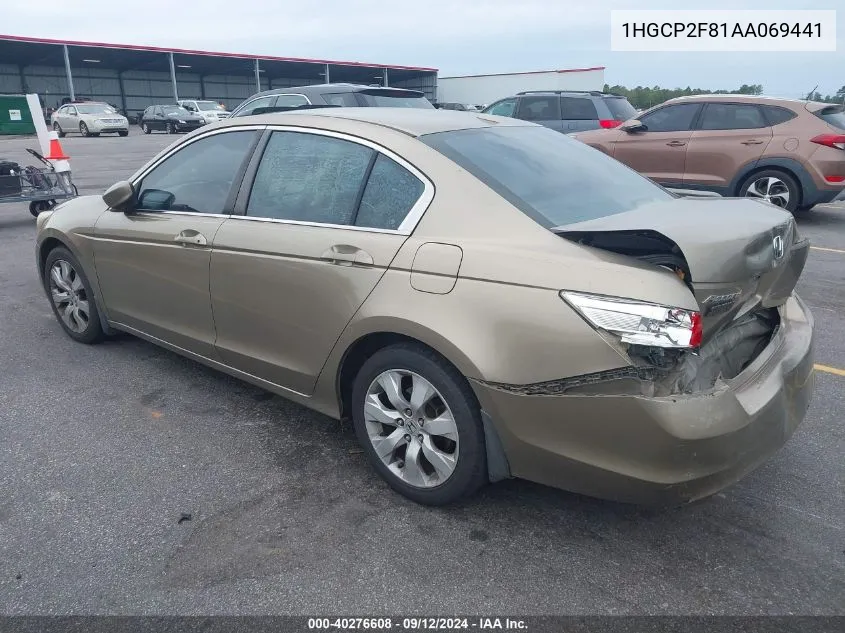 1HGCP2F81AA069441 2010 Honda Accord Exl