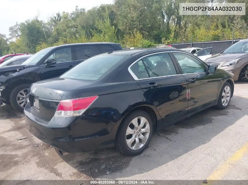 2010 Honda Accord 2.4 Ex-L VIN: 1HGCP2F84AA032030 Lot: 40293068