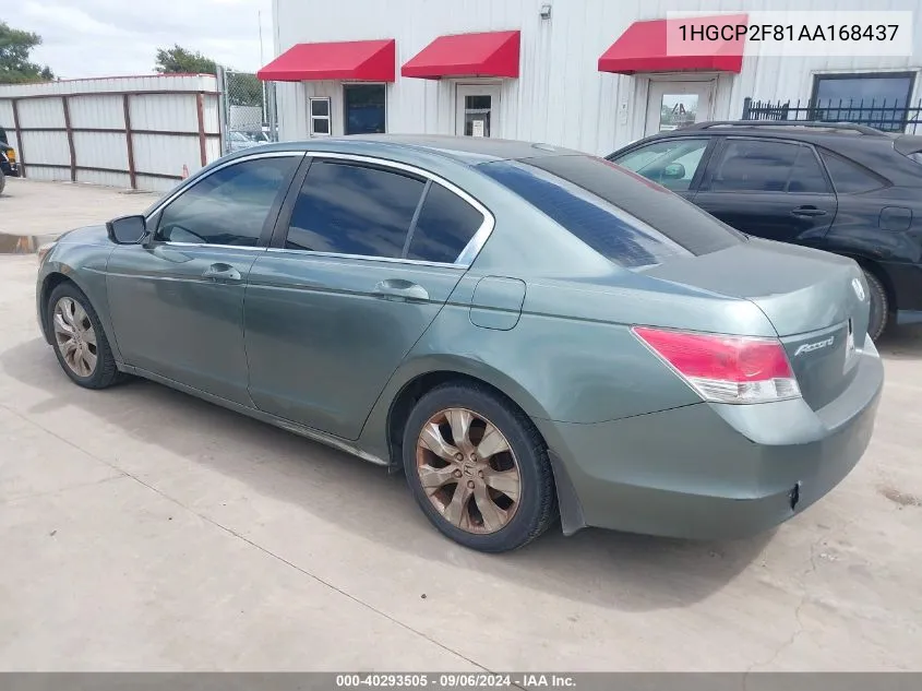 2010 Honda Accord 2.4 Ex-L VIN: 1HGCP2F81AA168437 Lot: 40293505