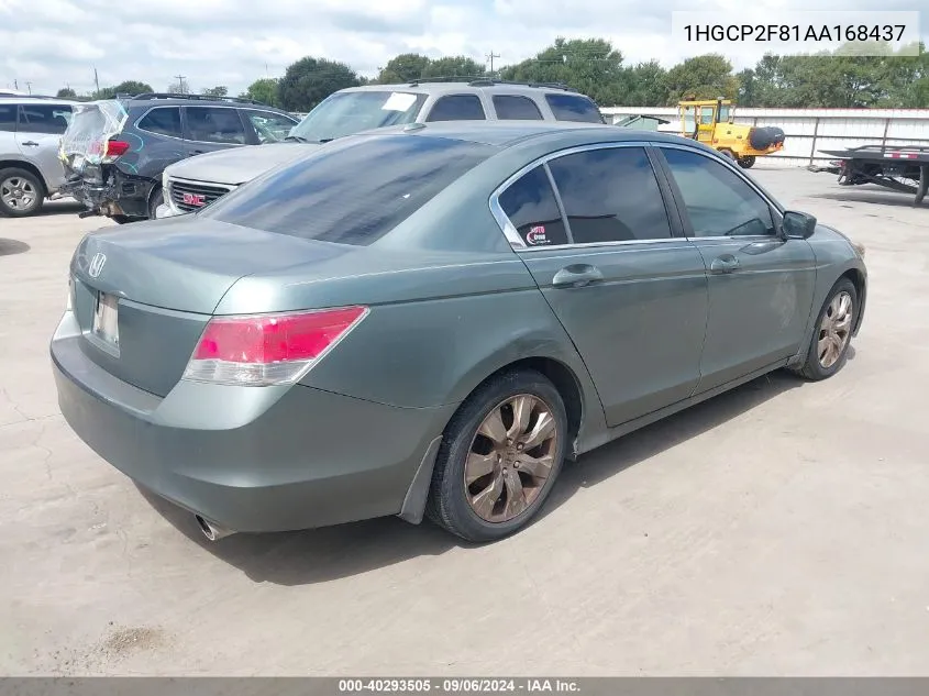 2010 Honda Accord 2.4 Ex-L VIN: 1HGCP2F81AA168437 Lot: 40293505