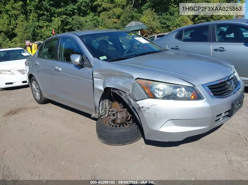 2010 Honda Accord 2.4 Lx VIN: 1HGCP2F3XAA025863 Lot: 40296102