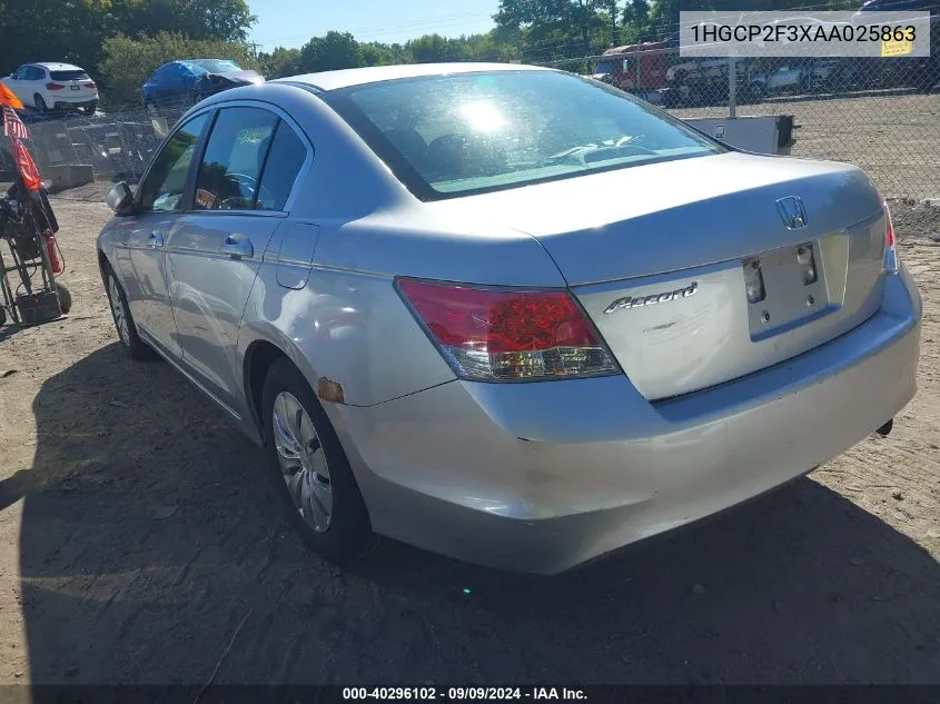 2010 Honda Accord 2.4 Lx VIN: 1HGCP2F3XAA025863 Lot: 40296102