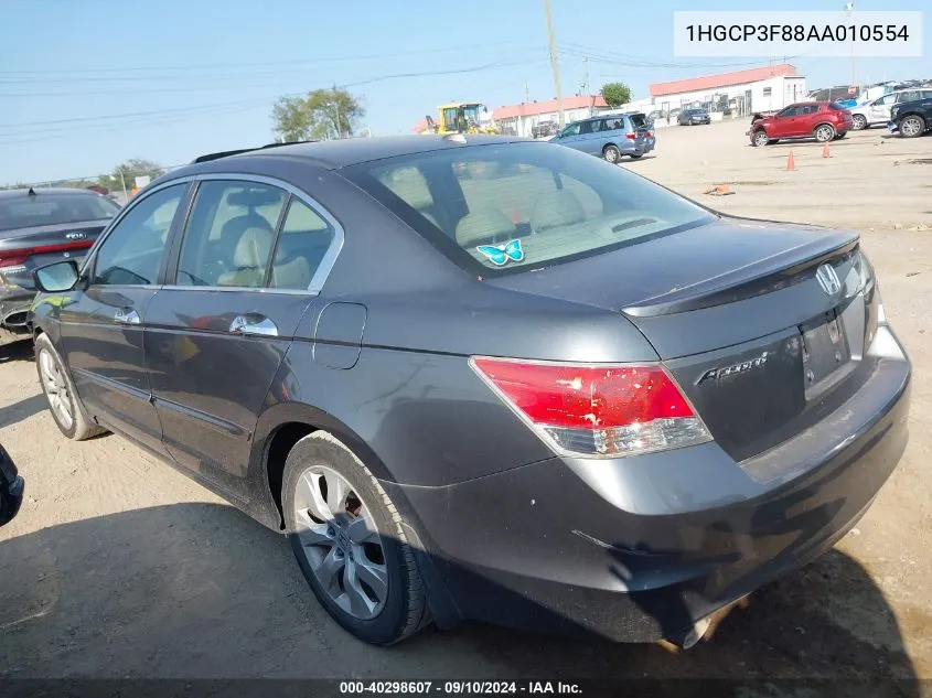 2010 Honda Accord 3.5 Ex-L VIN: 1HGCP3F88AA010554 Lot: 40298607