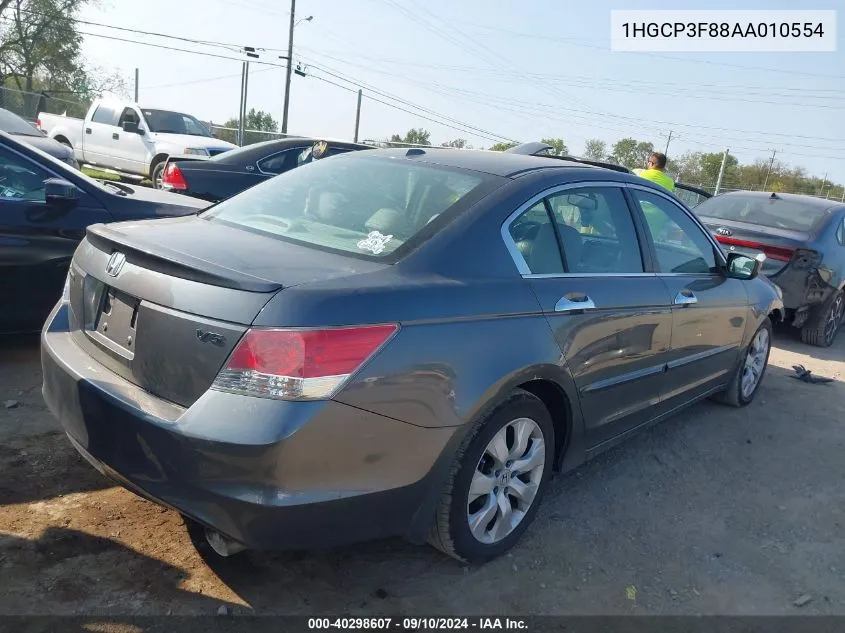 2010 Honda Accord 3.5 Ex-L VIN: 1HGCP3F88AA010554 Lot: 40298607