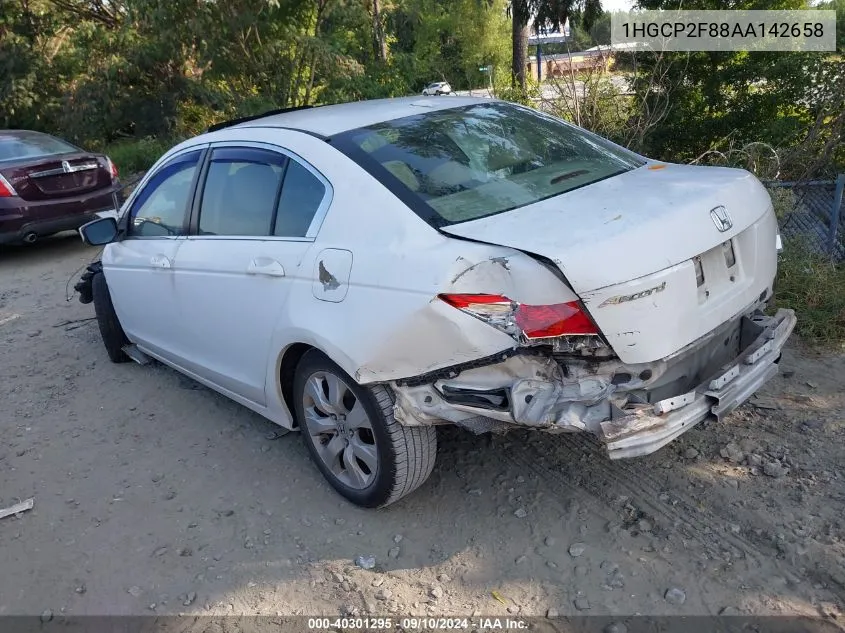 2010 Honda Accord Exl VIN: 1HGCP2F88AA142658 Lot: 40301295