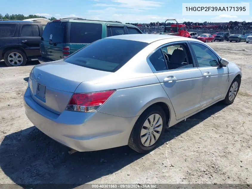 2010 Honda Accord 2.4 Lx VIN: 1HGCP2F39AA171395 Lot: 40301563