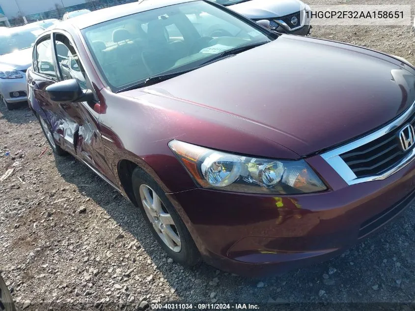 1HGCP2F32AA158651 2010 Honda Accord 2.4 Lx