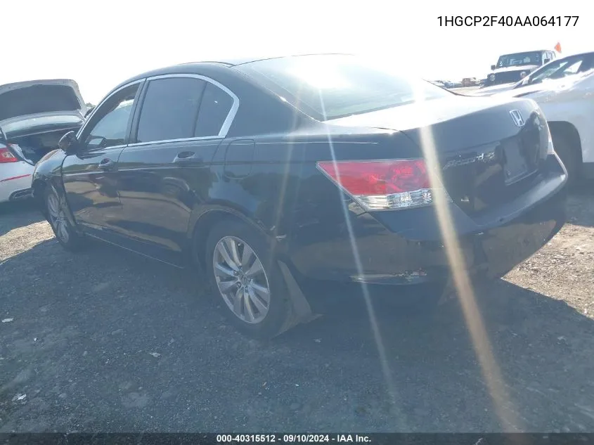 1HGCP2F40AA064177 2010 Honda Accord 2.4 Lx-P