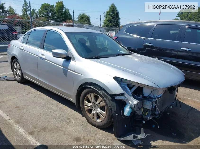 2010 Honda Accord Lxp VIN: 1HGCP2F4XAA137992 Lot: 40315972