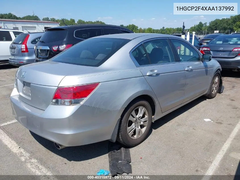 2010 Honda Accord Lxp VIN: 1HGCP2F4XAA137992 Lot: 40315972