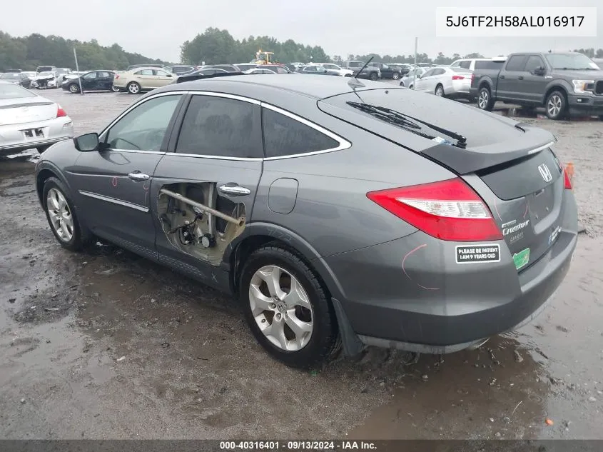 5J6TF2H58AL016917 2010 Honda Accord Crosstour Exl