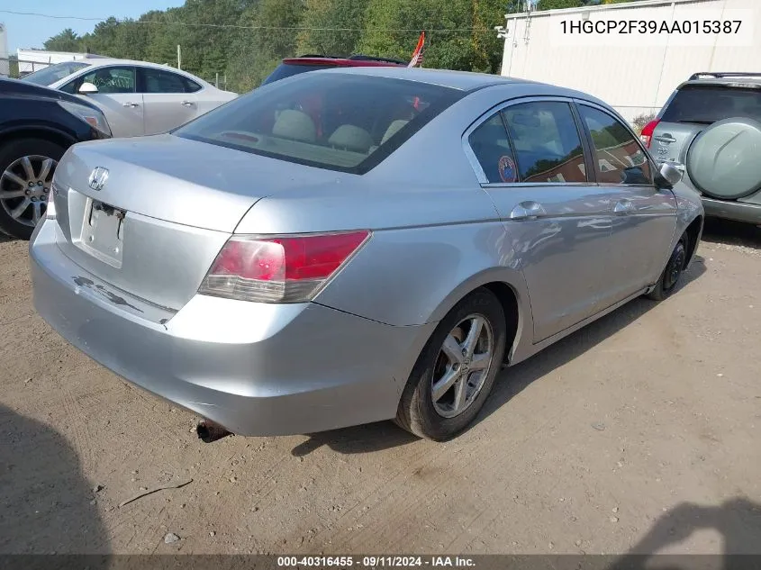 2010 Honda Accord 2.4 Lx VIN: 1HGCP2F39AA015387 Lot: 40316455