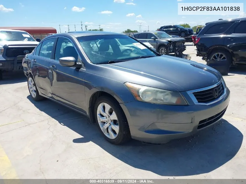 2010 Honda Accord Exl VIN: 1HGCP2F83AA101838 Lot: 40316539