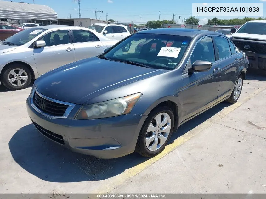 1HGCP2F83AA101838 2010 Honda Accord Exl