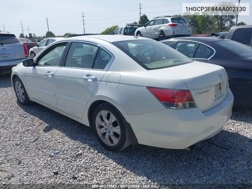 2010 Honda Accord 3.5 Ex-L VIN: 1HGCP3F84AA002130 Lot: 40319541