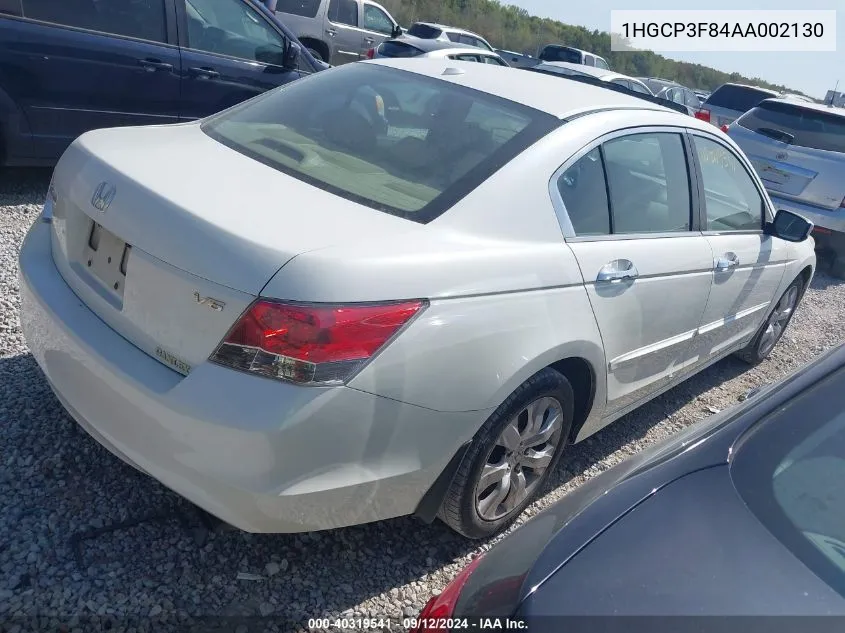 2010 Honda Accord 3.5 Ex-L VIN: 1HGCP3F84AA002130 Lot: 40319541