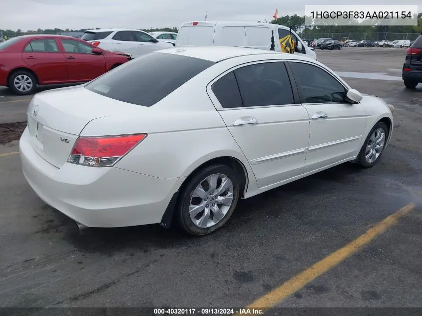 2010 Honda Accord 3.5 Ex-L VIN: 1HGCP3F83AA021154 Lot: 40320117