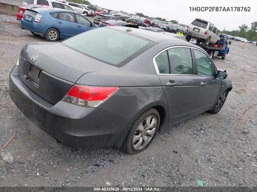 1HGCP2F87AA178762 2010 Honda Accord 2.4 Ex-L