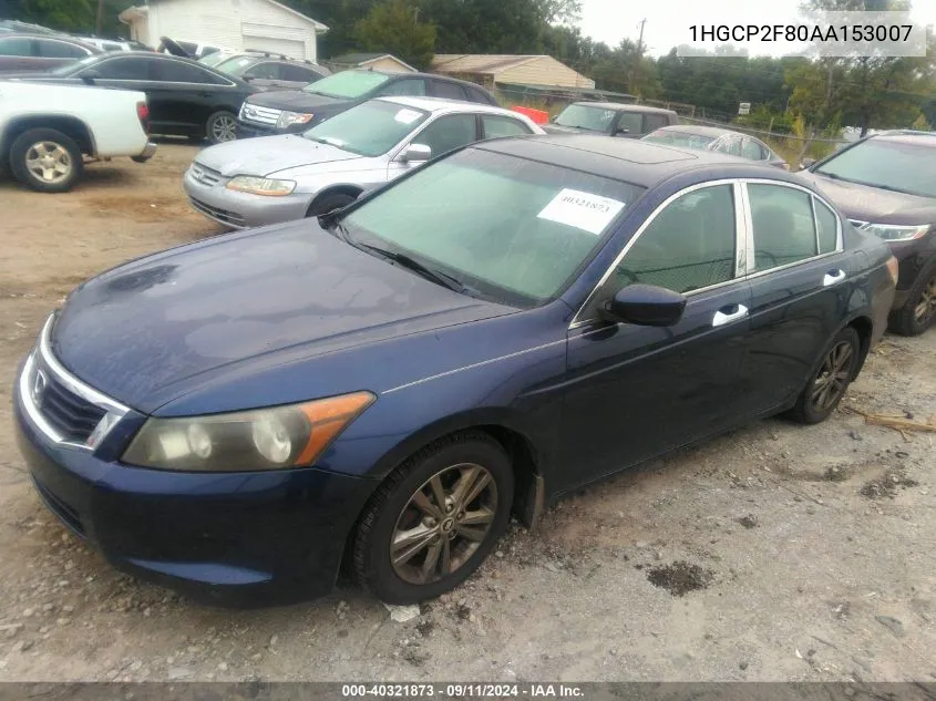 1HGCP2F80AA153007 2010 Honda Accord Exl