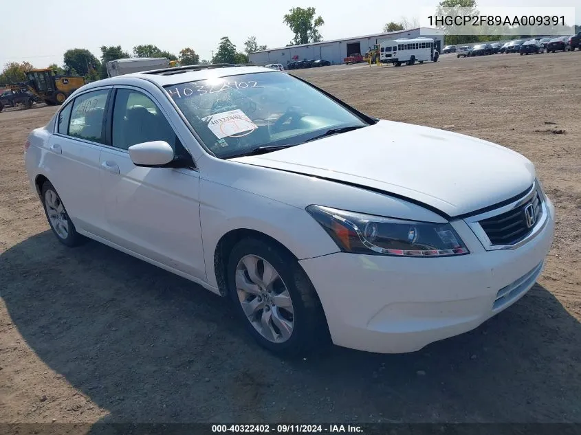 2010 Honda Accord 2.4 Ex-L VIN: 1HGCP2F89AA009391 Lot: 40322402