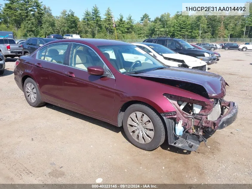 1HGCP2F31AA014492 2010 Honda Accord 2.4 Lx