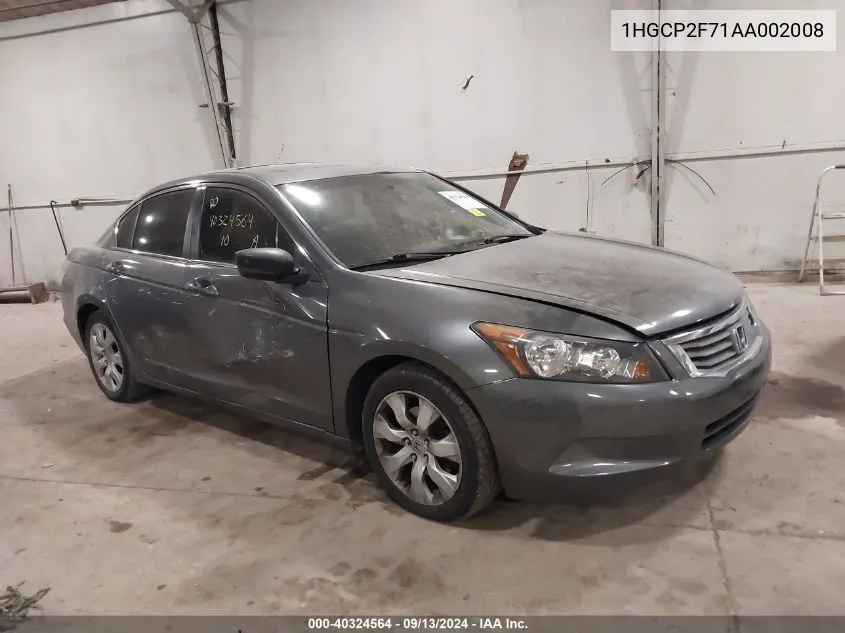 1HGCP2F71AA002008 2010 Honda Accord 2.4 Ex