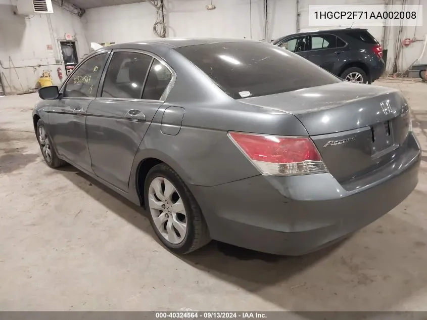 1HGCP2F71AA002008 2010 Honda Accord 2.4 Ex