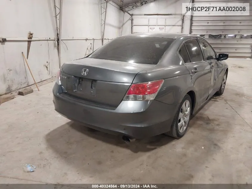 2010 Honda Accord 2.4 Ex VIN: 1HGCP2F71AA002008 Lot: 40324564