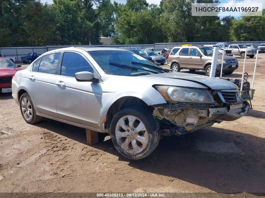 2010 Honda Accord 2.4 Ex-L VIN: 1HGCP2F84AA196927 Lot: 40335313