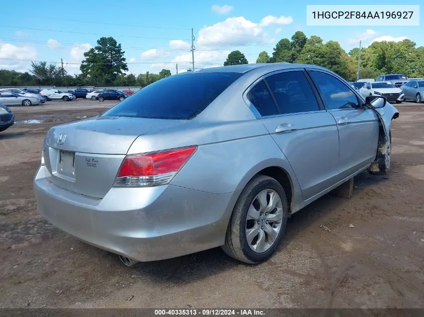 2010 Honda Accord 2.4 Ex-L VIN: 1HGCP2F84AA196927 Lot: 40335313