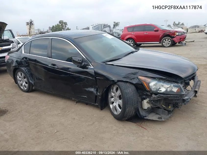 2010 Honda Accord Exl VIN: 1HGCP2F8XAA117874 Lot: 40336210