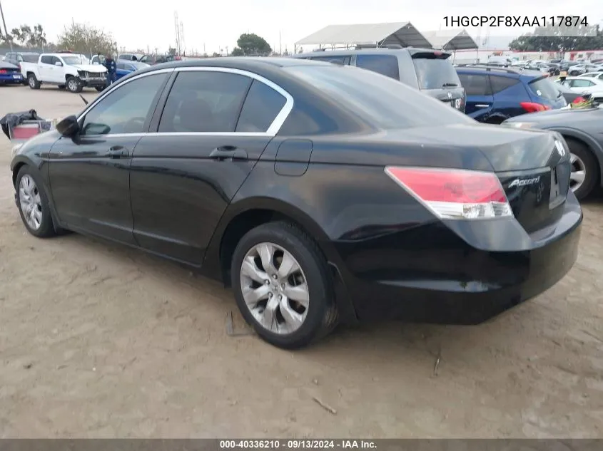 2010 Honda Accord Exl VIN: 1HGCP2F8XAA117874 Lot: 40336210