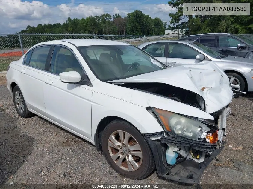 2010 Honda Accord 2.4 Lx-P VIN: 1HGCP2F41AA083580 Lot: 40336221