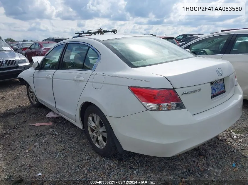 1HGCP2F41AA083580 2010 Honda Accord 2.4 Lx-P