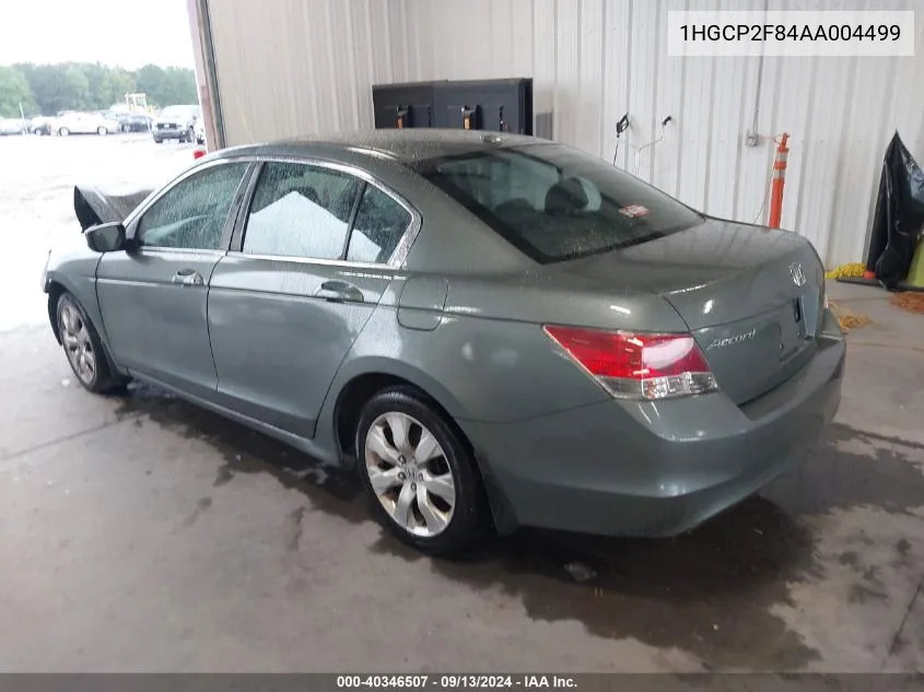 2010 Honda Accord Exl VIN: 1HGCP2F84AA004499 Lot: 40346507