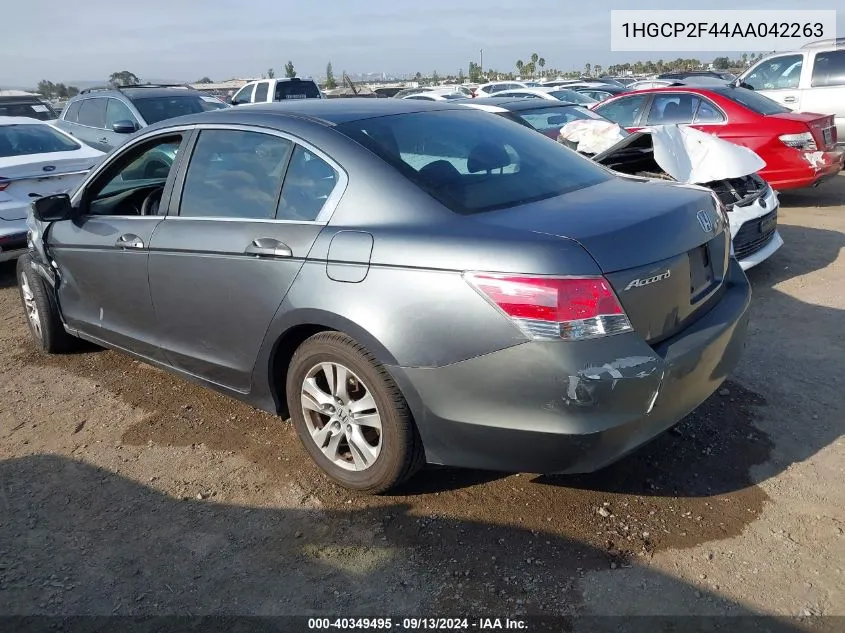 2010 Honda Accord 2.4 Lx-P VIN: 1HGCP2F44AA042263 Lot: 40349495