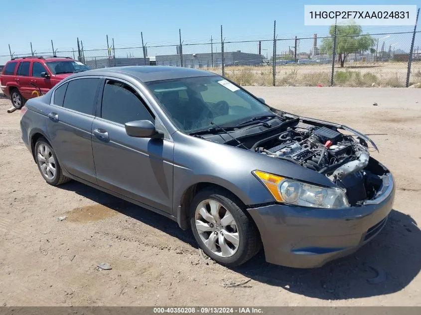 2010 Honda Accord Ex VIN: 1HGCP2F7XAA024831 Lot: 40350208