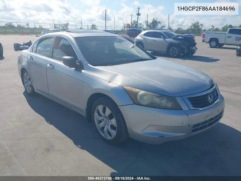 1HGCP2F86AA184696 2010 Honda Accord Exl