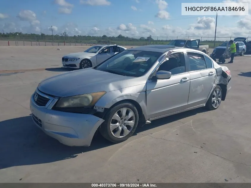 1HGCP2F86AA184696 2010 Honda Accord Exl